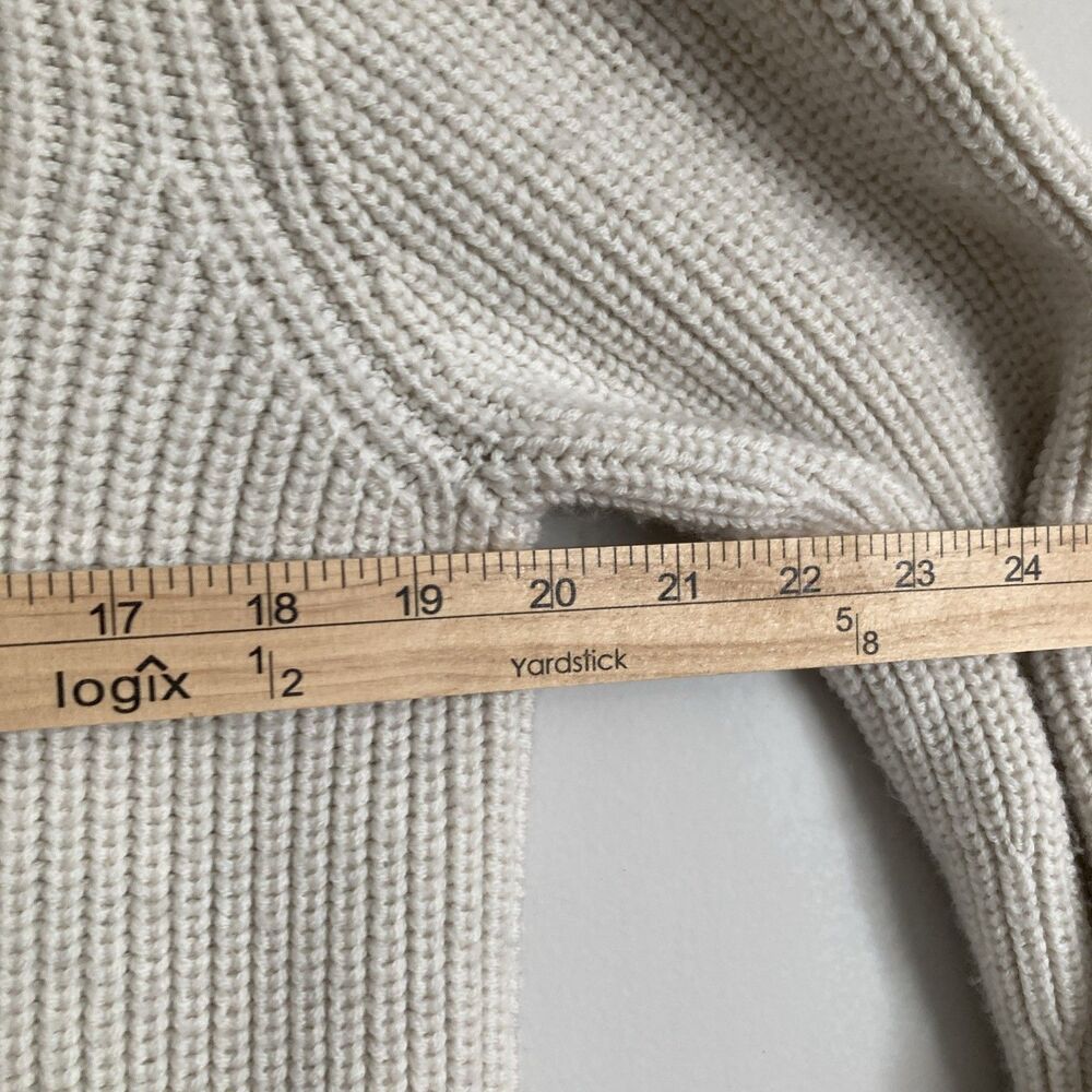 QUINCE Australian Merino Wool Half Zip Sweater LARGE Men Ivory Bone Long Sleeve - Picture 8 of 10